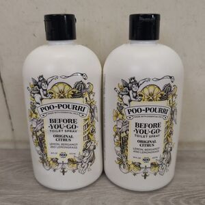 Lot Of 2 Poo-Pourri Before-You-Go Toilet Spray Original Citrus Refill 16 Fl Oz